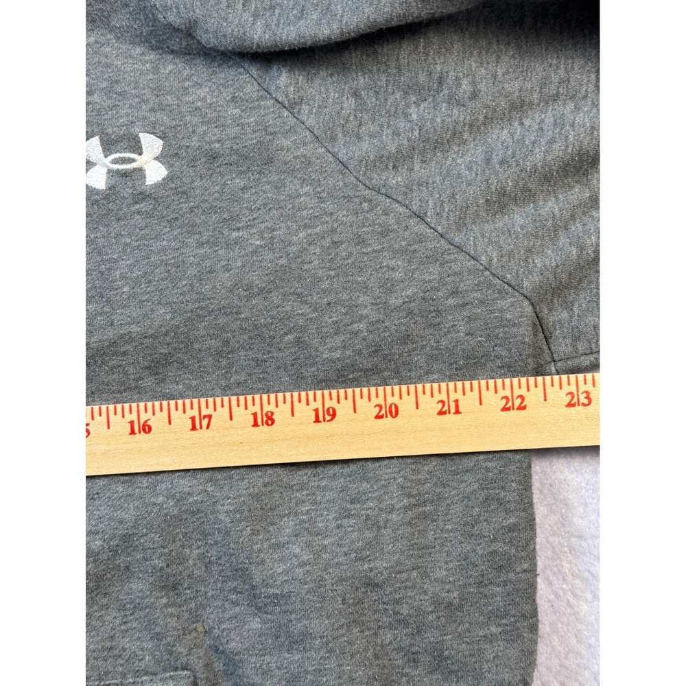 Under Armour Mens Rival Fleece Hoodie Gray Pullover‎ Logo Sweatshirt Size Large - Picture 5 of 6